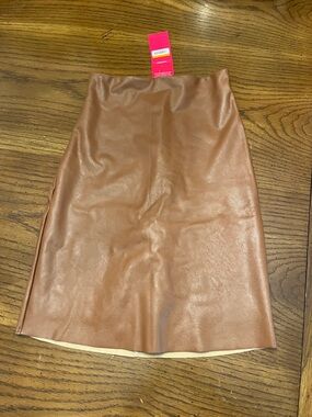 Commando Faux Leather Mini Skort in Cocoa